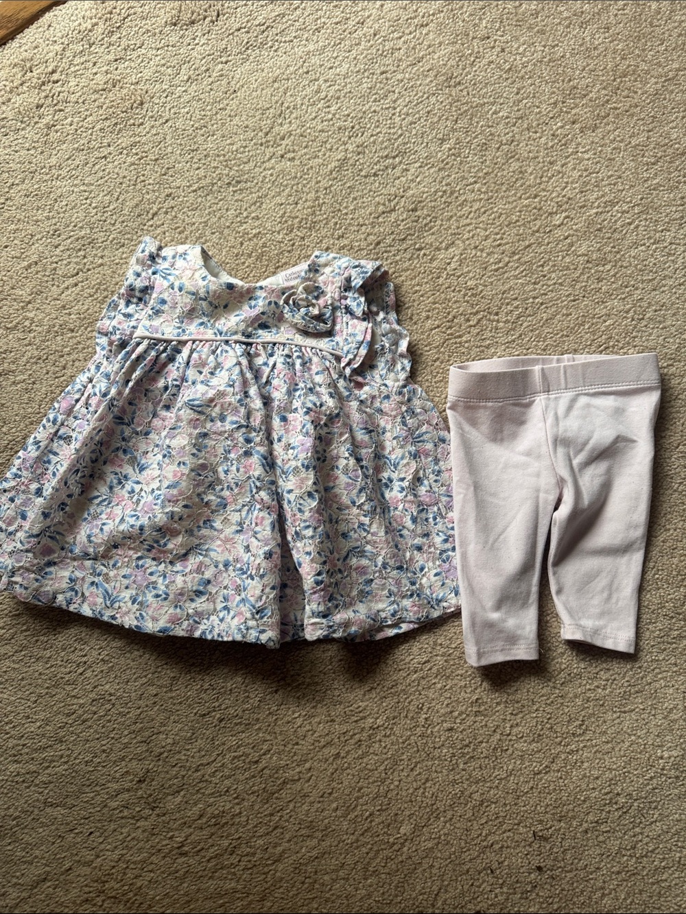 Catherine Malandrino Baby Girl Floral Dress & Leggings Set 0-3M